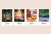 Nature landscapes cards with camps, a Seasonal Illustration by PaperTrident (Thumbnail 2 of 2)