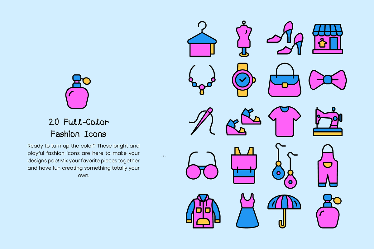 100+ Fashion Icons, Pattern, Poster, an Object Illustration by digitalsbydepi (Photo 6 of 17)