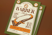 Green Vintage Barbershop Flyer Set, a Flyer Template by graphicook (Thumbnail 2 of 3)