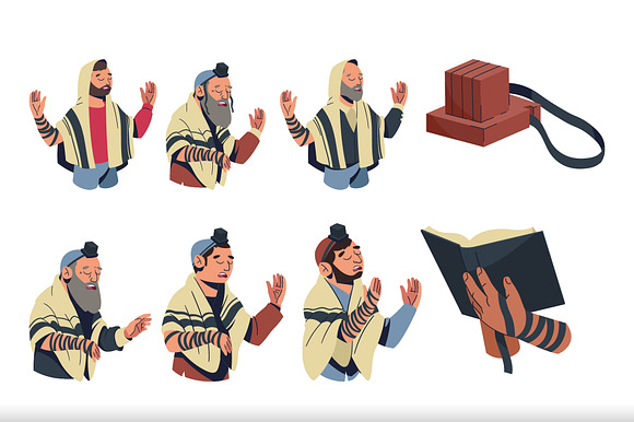 Jewish Tefillin Illustration Set preview 2
