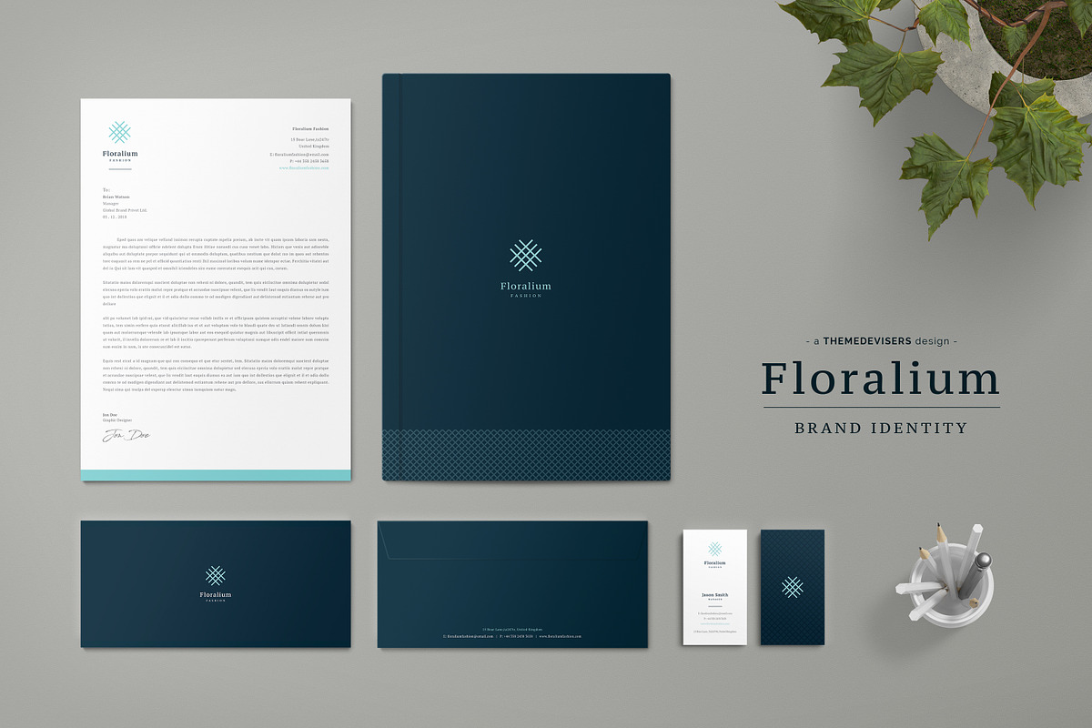 Floralium Corporate Identity, a Stationery Template by ThemeDevisers (Photo 2 of 10)