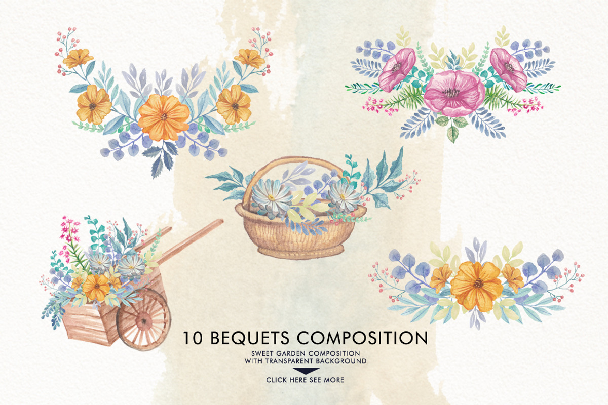 Watercolor Sweet Garden, an Illustration by Graphobia (Photo 5 of 9)