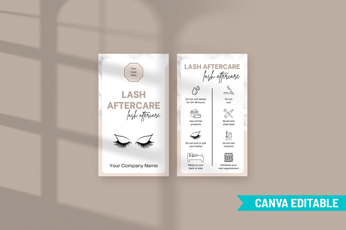 Lash Extensions Care Card Template, a Design Template by Snapybiz (Photo 5 of 10)