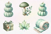 Mint Fresh Green Autumn Clipart, an Illustration by CreationArt (Thumbnail 3 of 9)