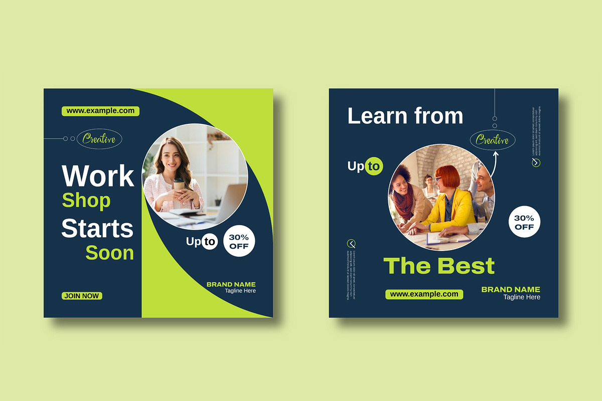 Creative Workshop Promo Social Media, a Social Media Template by MightyDesign (Photo 4 of 8)