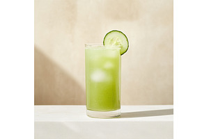 Refreshing green cucumber drink with, a Food & Drink Photo by Lermont51