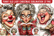 Funny Old Lady Christmas Sublimation, an Illustration by Libby Wishes (Thumbnail 1 of 7)