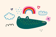 Baby hand drawn animals collection, an Animal Illustration by MoleskoStudio (Thumbnail 10 of 11)
