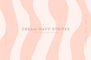 Cream Wavy Stripes, a Texture Graphic by MalyskaStudio