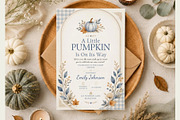 Blue Pumpkin Baby Shower Invitation, an Invitation Template by FakhiiDesigns (Thumbnail 3 of 5)