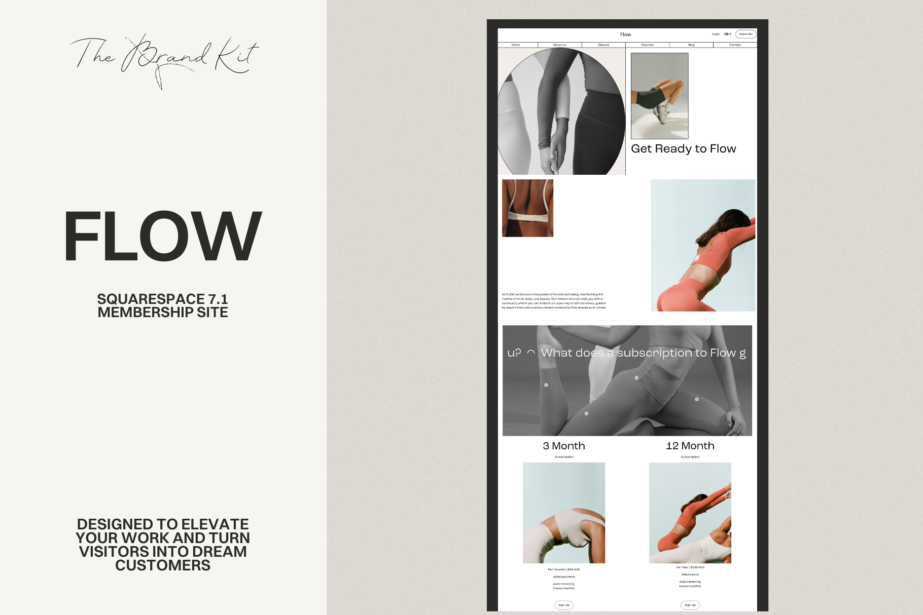 Squarespace 71 Membership Site by The Brand Kit  Creative Market