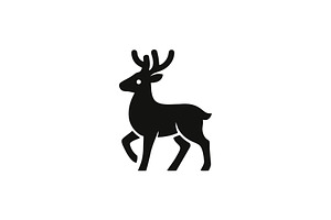 Solid Silhouette Deer Mascot, a Branding & Logo Template by Vectorium Studio