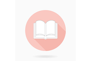Fine Vector Flat Icon With Book, an Outline Icon by FineArtStudio