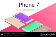 Iphone 7 Mockup White Gold Isometric, an iPhone Mockup by mockuptain (Thumbnail 1 of 6)