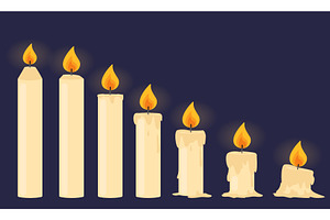 Stages of burning and melting of wax, an Object Illustration by Vectorbuum