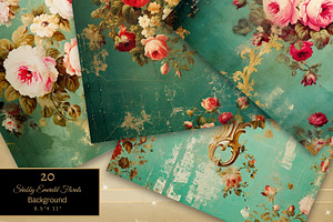 Vintage Emerald Florals Junk Journal