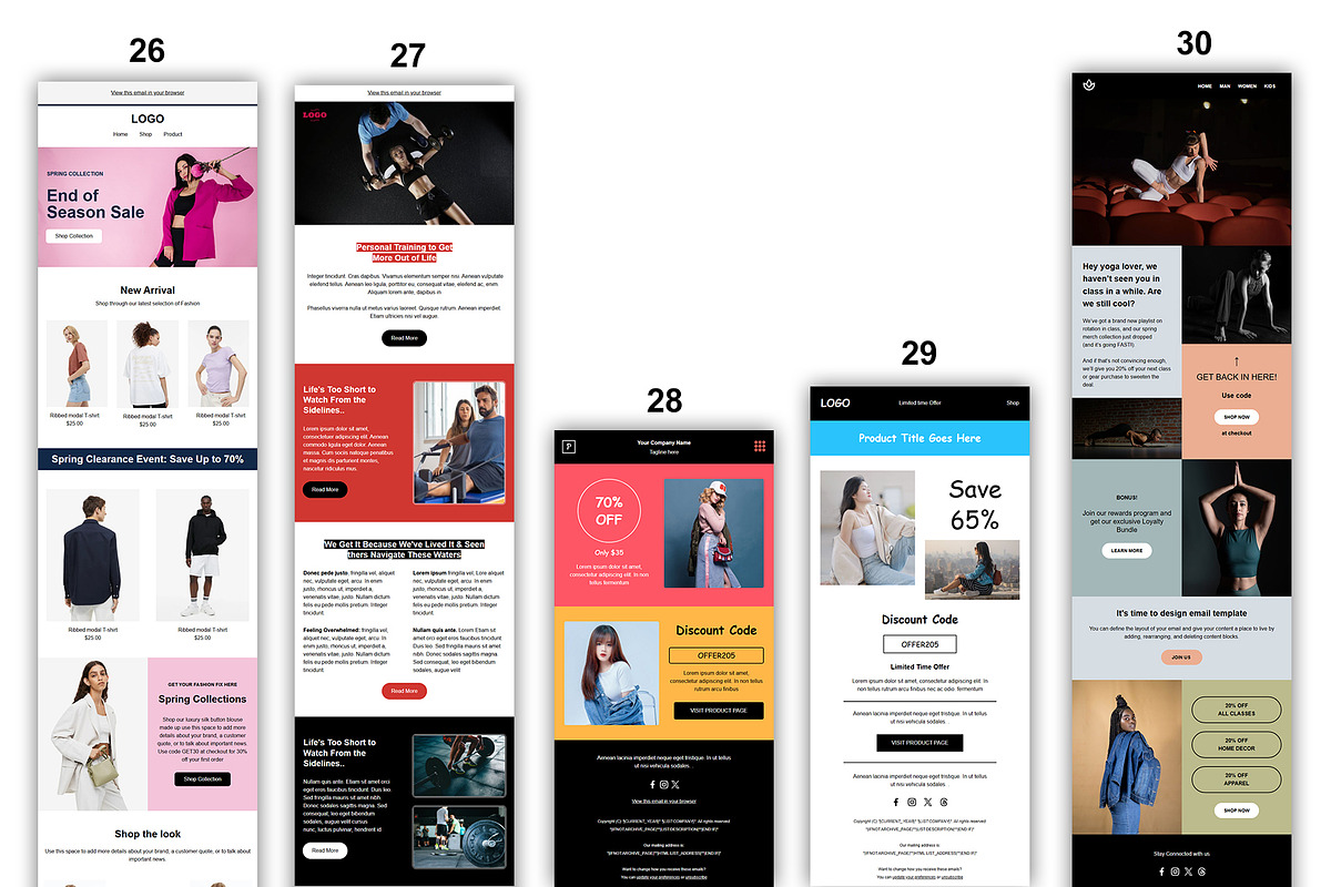 Mailchimp Email Template Bundle, an Email Template by QuickArtisan (Photo 8 of 10)