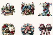 Watercolor 14 th of July Clipart, a Seasonal Illustration by BusyDaydesign (Thumbnail 3 of 9)