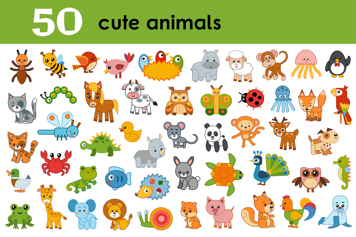Cut and Glue Animal Kids Worksheets, an Education Illustration by Ksenya Savva (Photo 5 of 6)