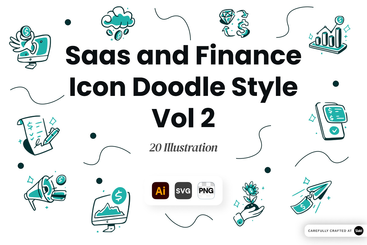 SaaS and Finance Icon Doodle Vol 2, an Object Graphic by SLAB! Design (Photo 1 of 3)