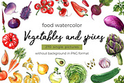 Food watercolor. Vegetables, a Food Illustration by irina.vaneeva (Thumbnail 1 of 25)