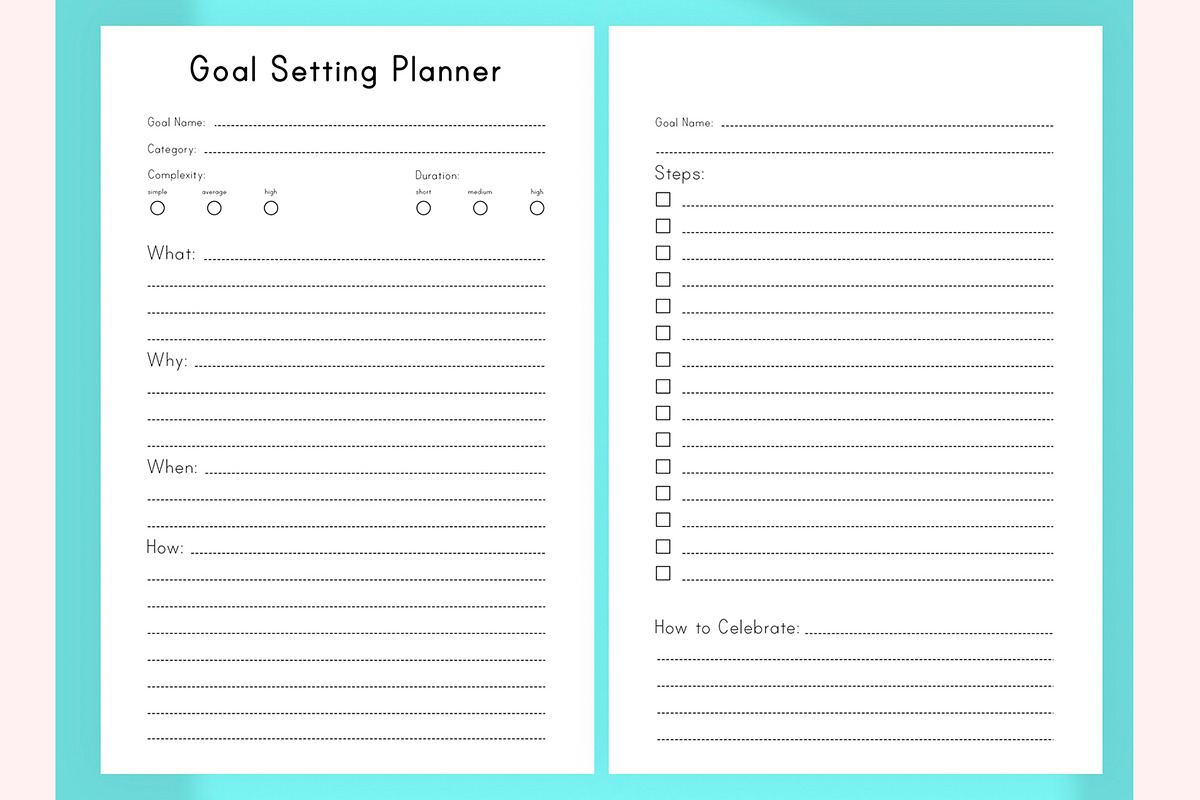 Goals Planner for Mini Happy PDF, a Stationery Template by EasyLifePlanners (Photo 4 of 7)