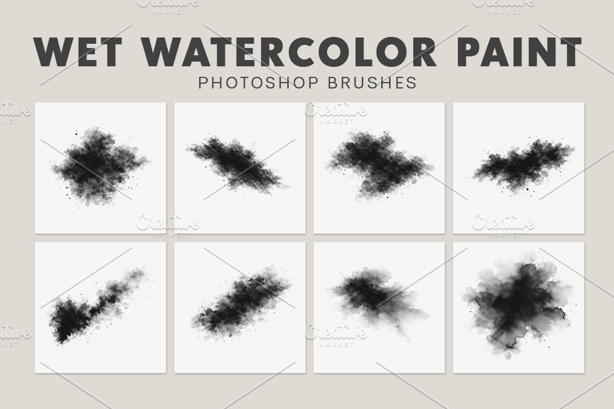 Wet Watercolor Paint Brushes, a Brush Add-On by AB-TheDesigner (Photo 3 of 4)