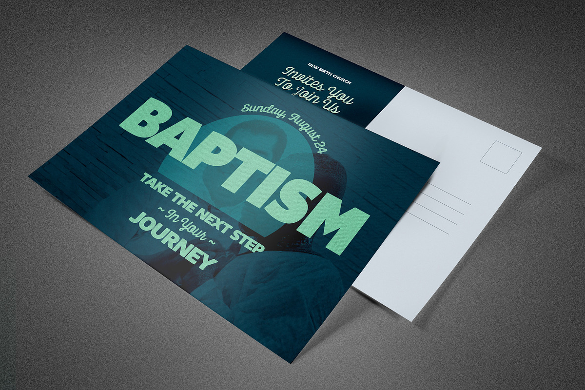 Baptism Church Postcard Template, a Card Template by loswl (Photo 1 of 2)