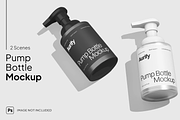 Pump Bottle Mockup 2 Scenes, a Household Mockup by graphicsauce (Thumbnail 1 of 4)