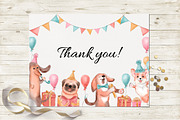 Birthday party. Watercolor dogs., an Animal Illustration by VaraNa Art (Thumbnail 14 of 14)