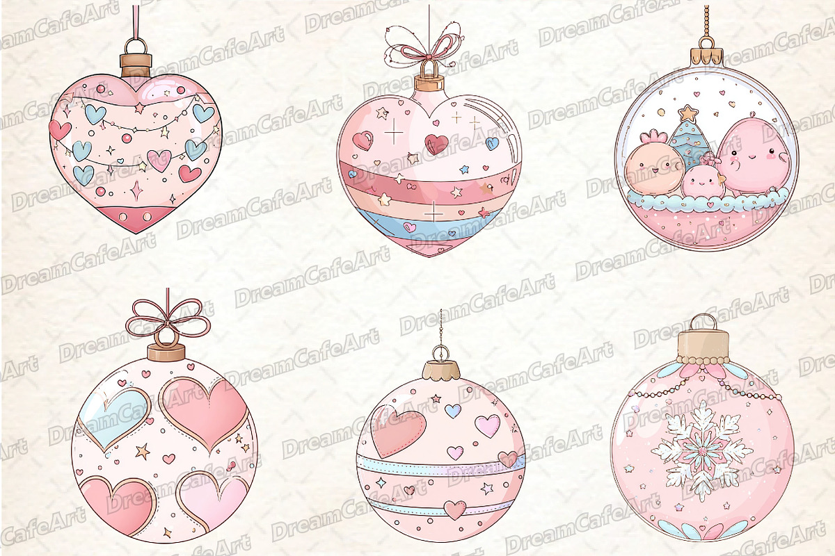 Pastel Kawaii Christmas Ornament, an Illustration by DreamCafeArt (Photo 7 of 7)
