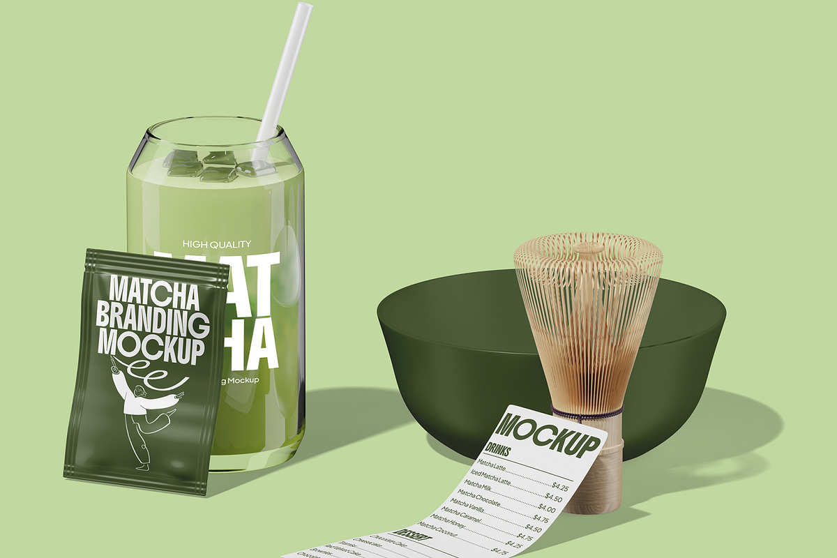 Matcha Branding Mockup, a Merchandise Mockup by Unerispace (Photo 5 of 5)