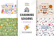 Four seasons BUNDLE - vector clipart, an Illustration by Valerie (Thumbnail 1 of 17)