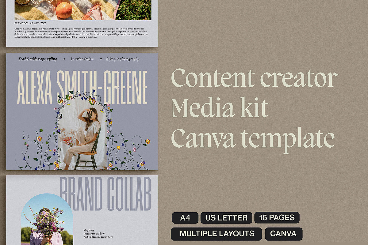 FLOREO Content Creator Media Kit, a Marketing Template by Slate Studio (Photo 2 of 4)