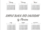 Black Red Calendar, a Stationery Template by byfloraison (Thumbnail 2 of 2)