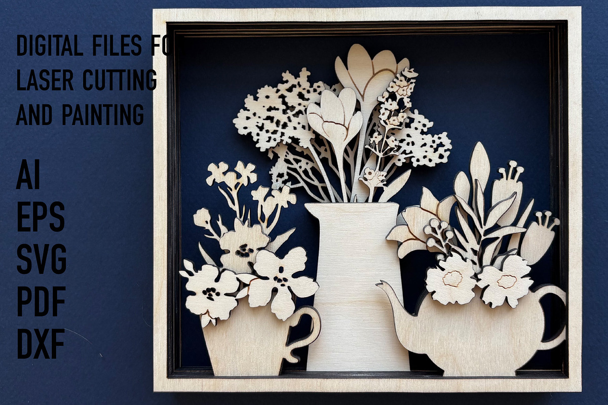 Spring Floral Laser Cut SVG, an Object Graphic by HelloWood (Photo 2 of 4)
