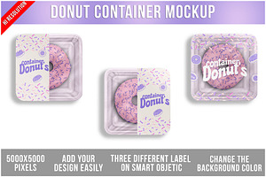 Donut Container Mockup PSD