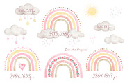 Teddy bear Baby girl Bunny Rainbow, an Animal Illustration by Solo Art Original (Thumbnail 4 of 8)