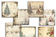 Vintage Christmas Digital Paper, a Seasonal Illustration by Vasmila (Thumbnail 4 of 6)