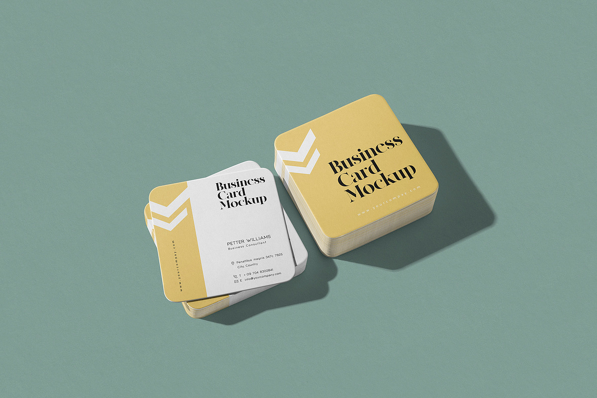 Square Business Card Mockup, a Product Mockup by ZippyPixels (Photo 4 of 7)
