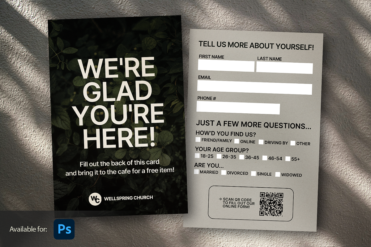 Modern Church Membership Cards, a Card Template by JD Designs (Photo 1 of 4)