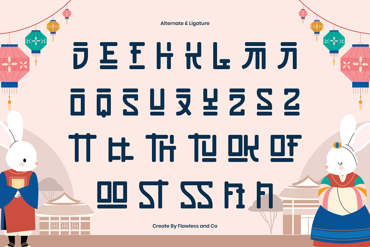 Bojagi - Korean Style Typeface Font, a Font by Flawless And Co (Photo 10 of 10)