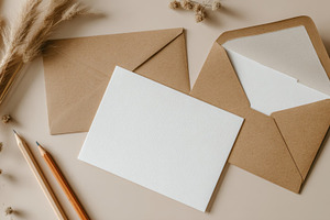 Card and envelopes on table, a Photo by Beautiful things