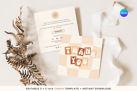 Retro Thank you Card Template, a Business Card Template by Hellohastore