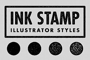 Ink Stamp Effect Illustrator Styles, a Layer Style Add-On by Spoon Graphics (Thumbnail 1 of 3)