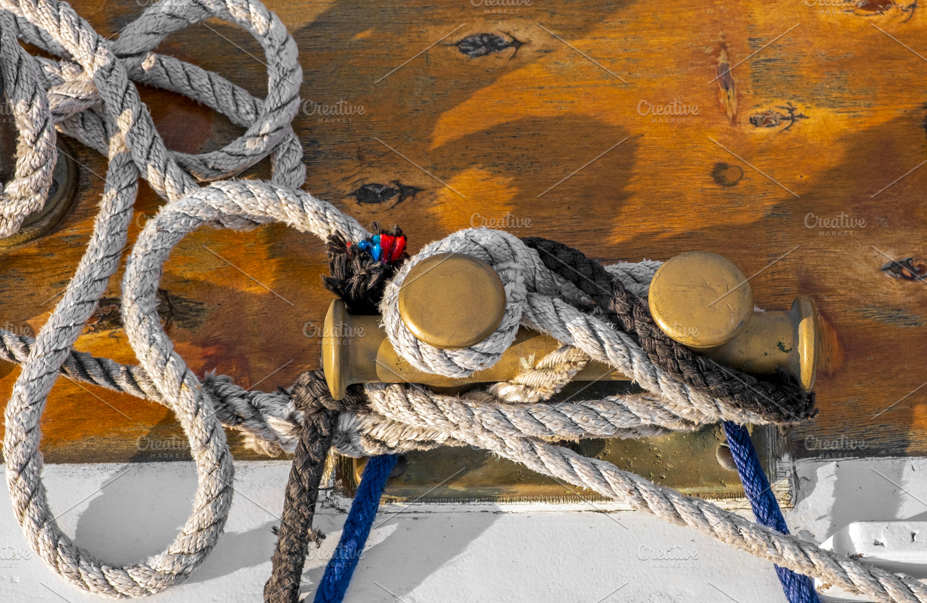 Old ship ropes closeup, a Transportation Photo by BOOCYS