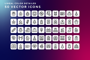 Christmas decoration icons, an Outline Icon by Wencory