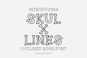 SKUL X LINES – Outlined Bone Font, a Font by TypeTasty Font (Thumbnail 1 of 9)