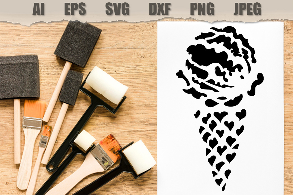 Stencils Ice Cream, a Food Illustration by MARYCRAFTIRIA (Photo 3 of 3)