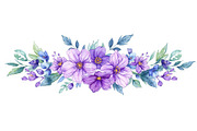 Elegant Purple Floral Set, an Illustration by balal (Thumbnail 6 of 11)